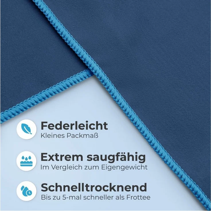NirvanaShape Sporthandtuch Mikrofaser Handtuch, Microfaser Handtücher als Reisehandtuch, saugfähig, leicht, schnelltrocknend, für Reisen, Fitness, Yoga, Sauna – Bild 2