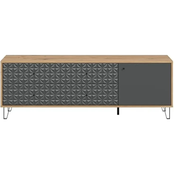 Lowboard (B/H/T: 164x56x40 cm) in Artisan Oak Nachbildung und anthrazit matt – Bild 4