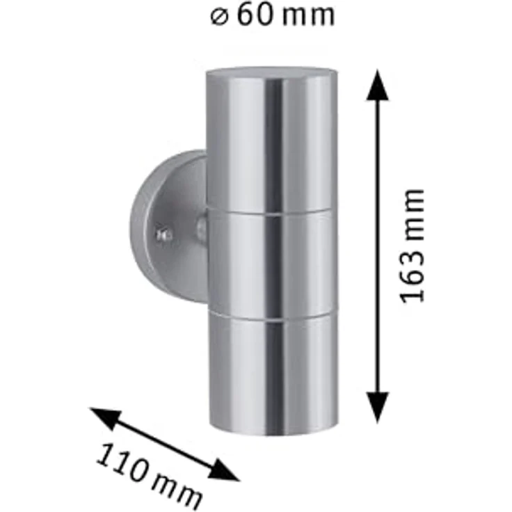 Paulmann No. 94331 Outdoor Wandleuchte Flame IP44 GU10 Edelstahl gebürstet – Bild 3