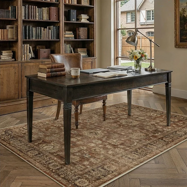 PURECOZY Teppich vintage-Stil, Kurzflor & Weich, waschbar & pflegeleicht, 120 x 180cm, Rechteckig, Höhe: 5 mm, geeignet für verschiedene Innenräume – Bild 2