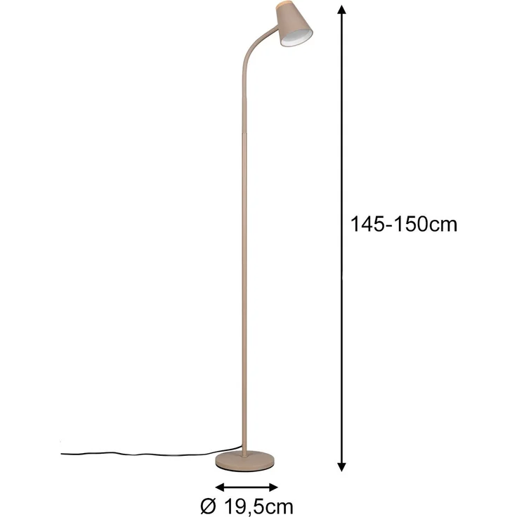 LED Stehlampe PONGO Beige flexibel biegsam, Höhe 145cm – Bild 4