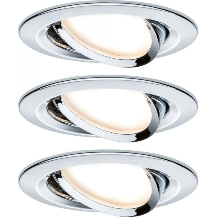 Paulmann No. 93452 Einbauleuchte LED Coin Nova 3er-Set rund 6W Chrom schwenkbar