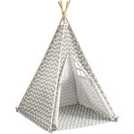 SoBuy Tipi mit Tür und Fenster grau