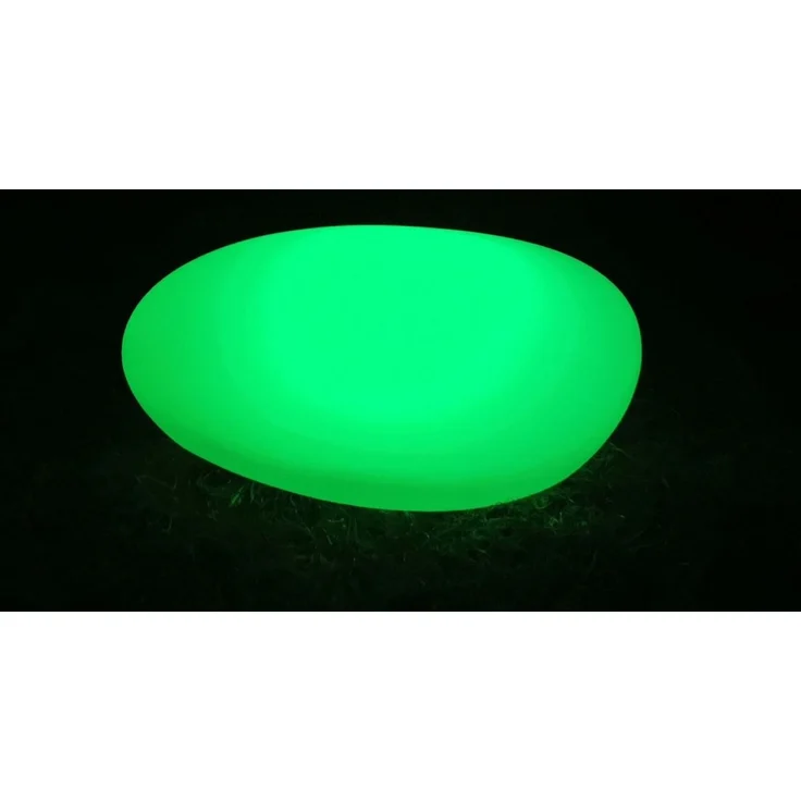 TRANGO LED Kugelleuchte, Farbwechsel, 1er Set SO-004 IP44 LED-Solar Leuchtstein - Size: 405 x 290 x 155 mm Solarstein in Weiß matt mit 3000K warmweiß & RGB Farbwechsel LED *SNOWY*, Leuchtkugel, Außenleuchte, Solarleuchte, Gartenleuchte – Bild 3