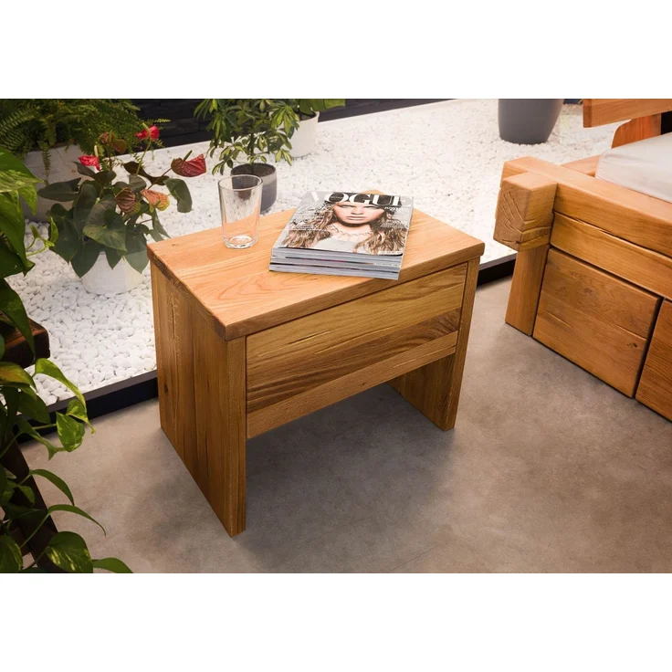 Nachttisch Wildeiche 50x35x40 natur geölt JANGALI #719 – Bild 2