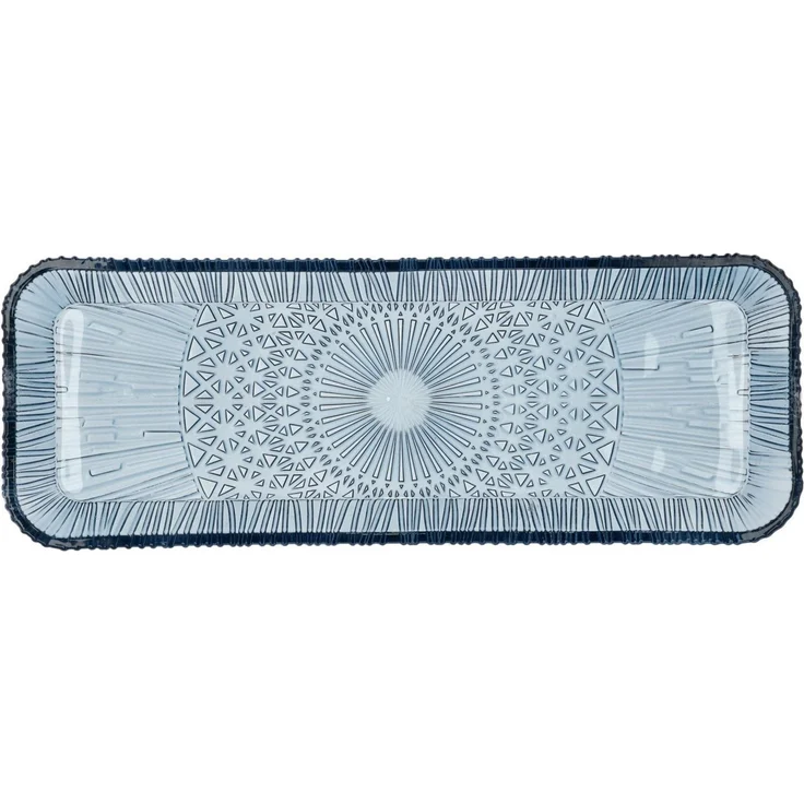 Bitz Servierplatte Kusintha Servierplatte rechteckig blau 38 x 14cm, Glas, (Platten), Servierplatte rechteckig Kusintha 38 x 14 cm Blau – Bild 1