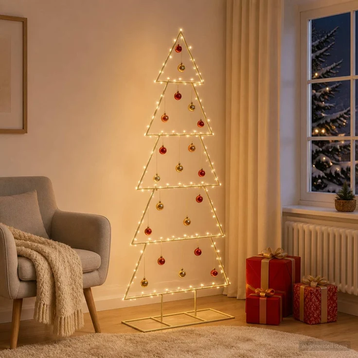 vidaXL Metall Weihnachtsbaum KUOPIO 150 cm Stahl Gold 42053819 – Bild 1