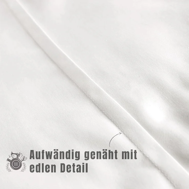 SCHÖNER WOHNEN-Kollektion Bettwäsche PLAIN Satin Bettwäsche, Baumwolle, 1 teilig, 200 x 200 cm in Weiss – Bild 5