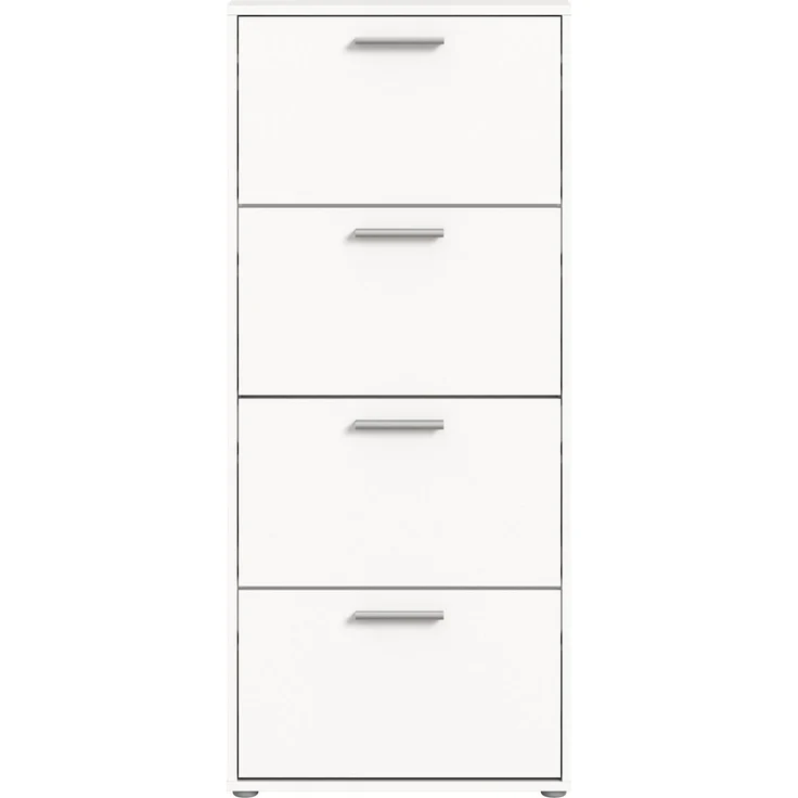 Carryhome 'SAM' Schuhkipper mit 4 Klappen, Holznachbildung weiß, 59 x 136 x 17 cm, Platz für 12 Paar Schuhe – Bild 7