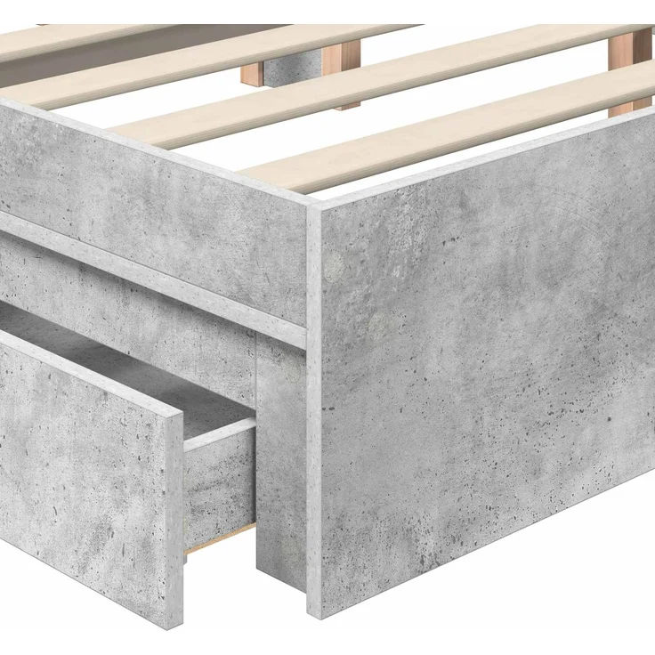 vidaXL Aufbewahrungsbett Beton Grau 150 x 200 cm Holzwerkstoff 3411197 – Bild 10