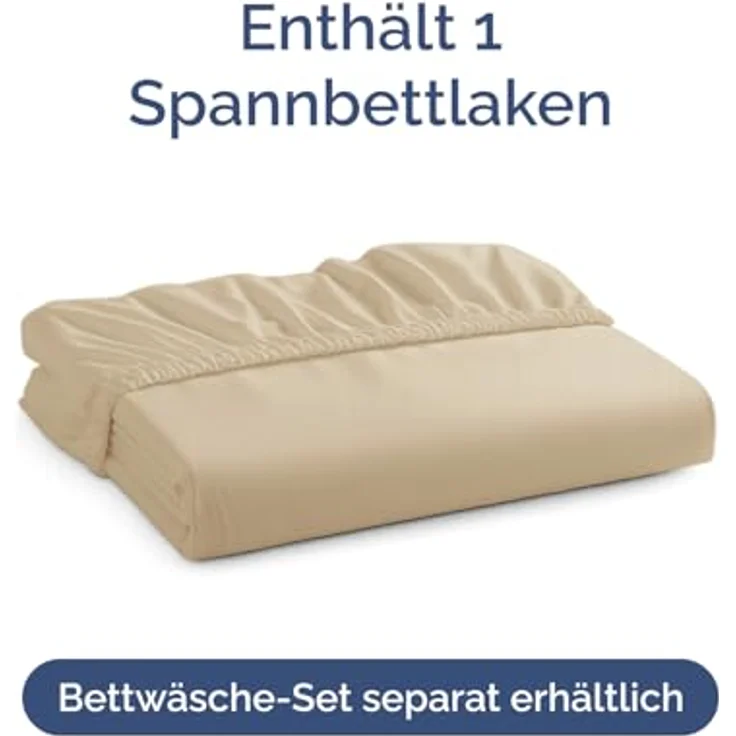 Spannbettlaken 120x190 cm Beige - 40cm (16") Tiefe Tasche - Premium Mikrofaser Spannbetttuch - Weich, Knitter- und Bügelfrei - Atmungsaktiv, Hypoallergen und Oeko-TEX Standard 100 Zertifiziert – Bild 4