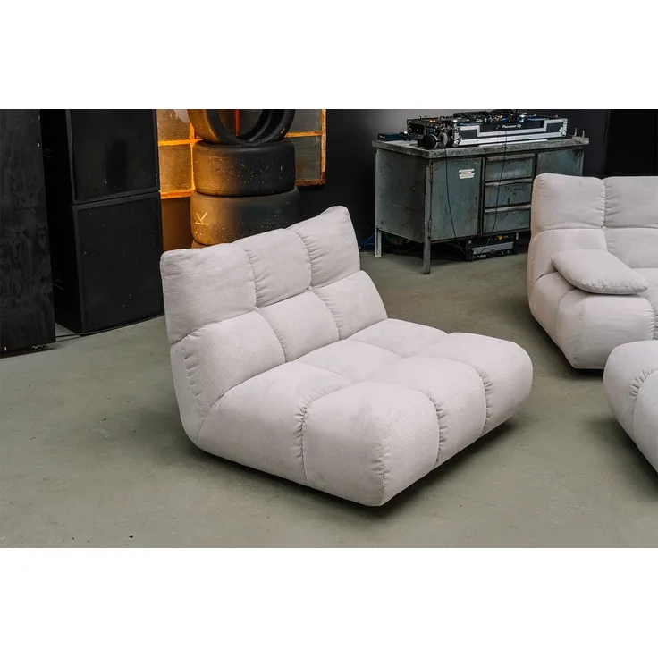 KAWOLA Sessel VIVIEN Drehsessel Feincord silber 85 x 108 x 112 cm