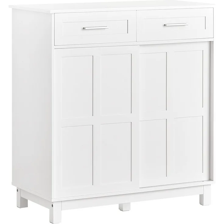 SoBuy FSB84-W Sideboard, MDF, Lackiert, Weiß, 80 x 85 x 40 cm