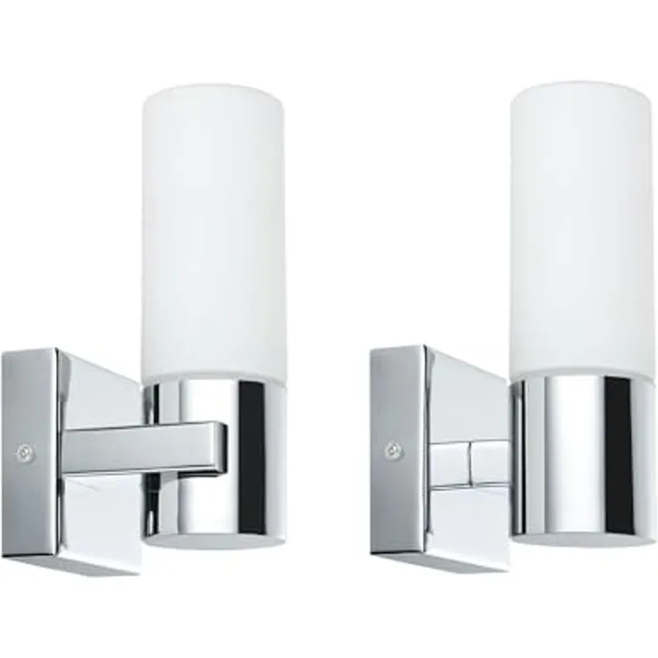 Paulmann No. 70354 Wandleuchten Gemini IP44 40 W 2er Pack Chrom Satin, Metall, Glas