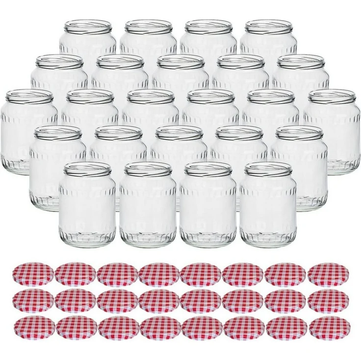 gouveo Einmachglas Vorratsgläser 720 ml Klassik mit Schraub-Deckel - Große Einmachgläser, (24-tlg, Karorot BS) – Bild 1