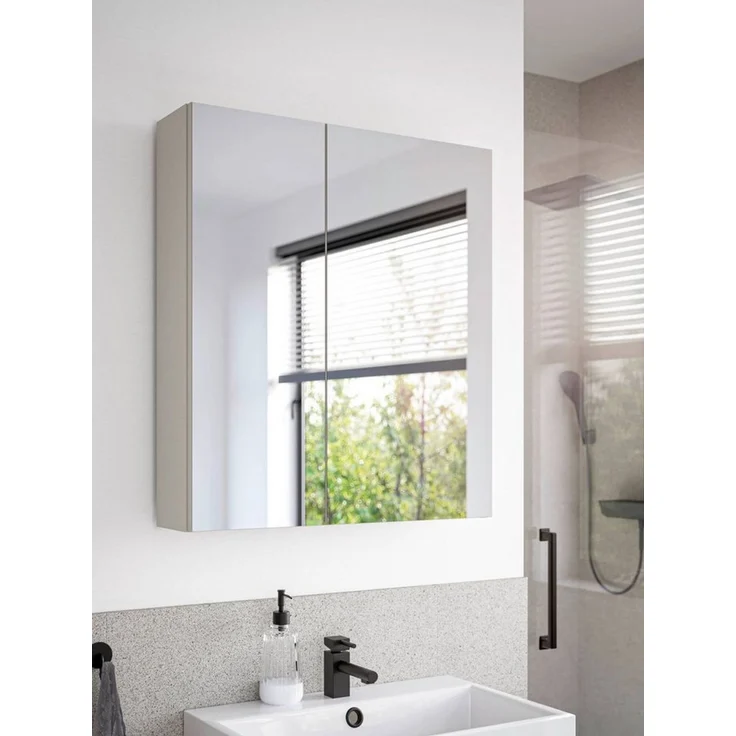 moebel-dich-auf Badezimmerspiegelschrank LONDRES (Spiegelschrank Spiegel Badmöbel Badschrank Badspiegel, 2 Türen, Breite 60cm) – Bild 2