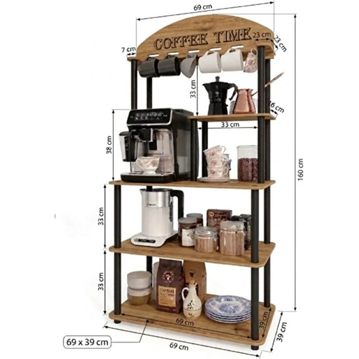 Skye Decor 'Time - Oak' Kaffeestation, Eiche, 69 x 160 x 39 cm – Bild 4