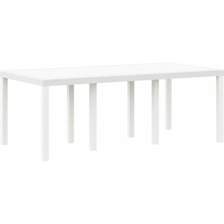 vidaXL Gartentisch Weiß 200 x 100 x 73 cm Poly-Rattan 871690 – Bild 1