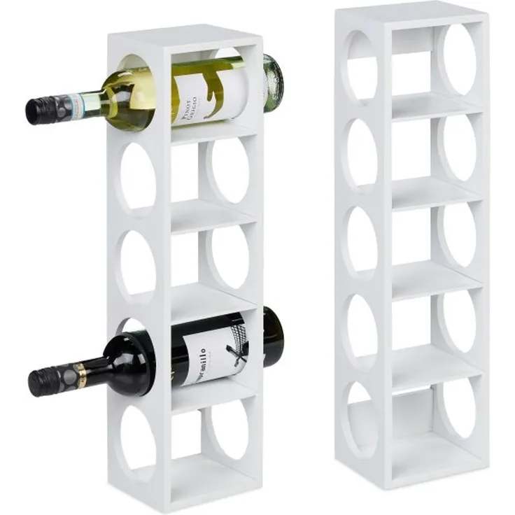 Weißes Weinregal im 2er Set