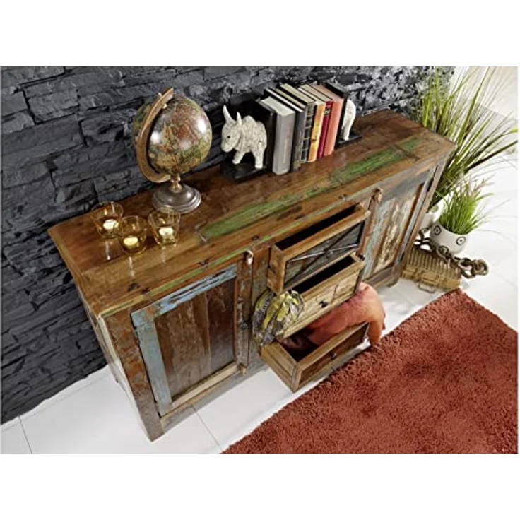 Sideboard Altholz 150x38x85 mehrfarbig lackiert NATURE OF SPIRIT #05 – Bild 3