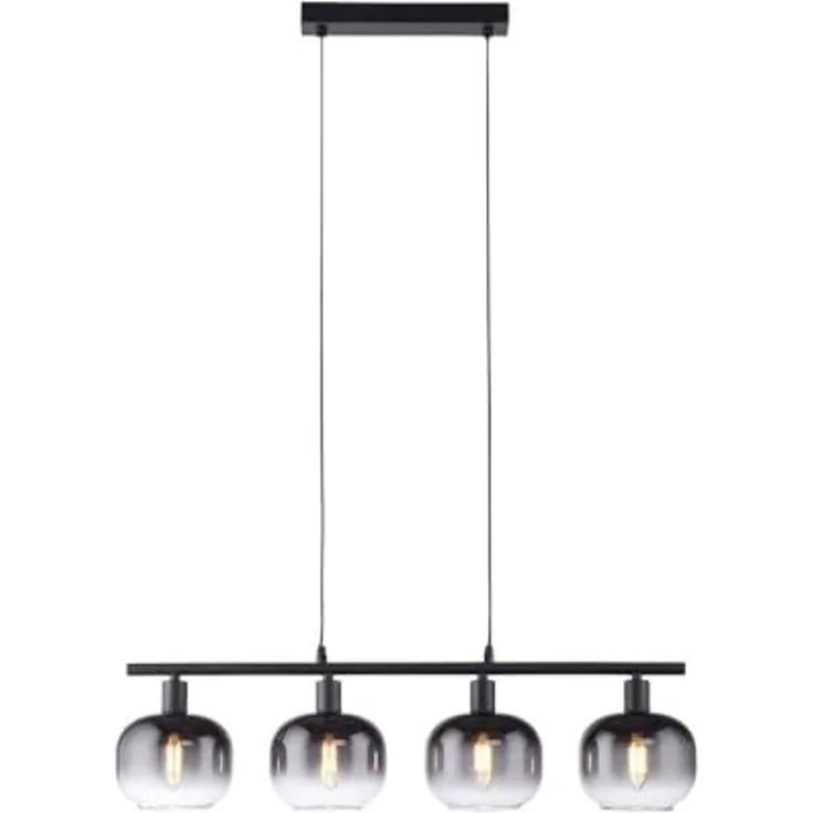 JUST LIGHT 15421-18 Pendelleuchte ZEA 4-flammig schwarz rauchglas