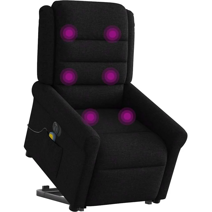 vidaXL Elektrischer Massagesessel mit Aufstehhilfe Schwarz Stoff 3303346 – Bild 2