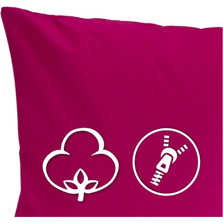 MOON Kissenbezug / Seitenschläferkissenbezug, 2er Pack, 100% Baumwolle, Linon, Pink, 40x40 – Bild 3