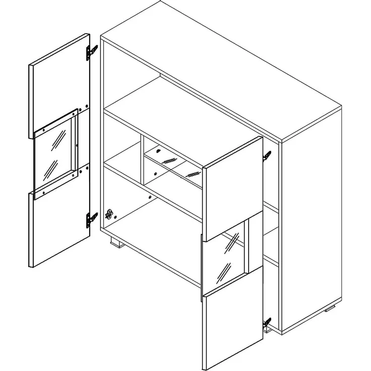 Lomadox Wohnzimmer-Set CAIRNS-132, (Mega-Spar-Set, 3-St, 3-tlg), in weiß Hochglanz, Modern, grifflos – Bild 5