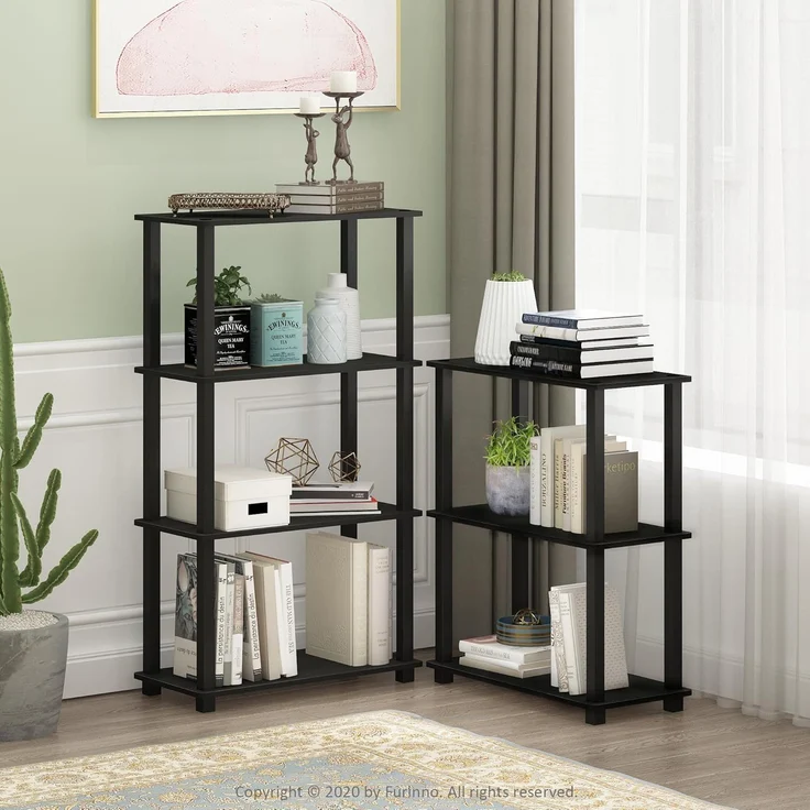 Furinno kompaktes Mehrzweck-Regal mit 3 Ebenen, holz, Americano/Schwarz, 29. 46x59. 94x75. 18 cm – Bild 2
