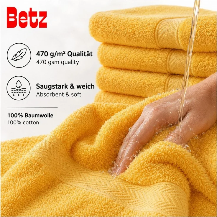Betz Gästehandtücher 10 tlg. Gästehandtücher-Set PREMIUM 100 % Baumwolle 30x50cm, 100% Baumwolle (10-St) – Bild 4