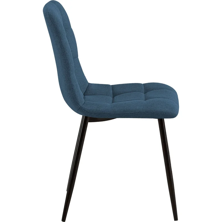 CLP 4er Set Esszimmerstuhl Tilde gepolstert mit Rückenlehne bis 150 kg belastbar - Farbe:blau;Material:Stoff – Bild 4