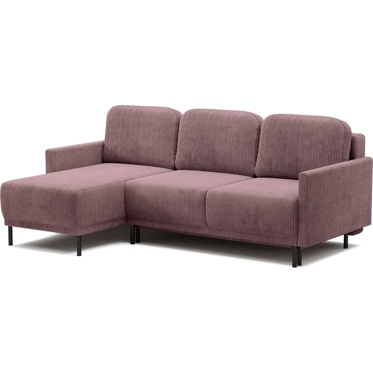 Selsey 'Hamiel' Ecksofa mit Schlaffunktion & Bettkasten, Cord, Universal, Lila – Bild 1