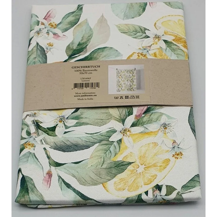 Ambiente® Geschirrtuch Limoni, (1-tlg, 1-teilig), Geschirrtücher ca. 50x70cm Baumwolle – Bild 3