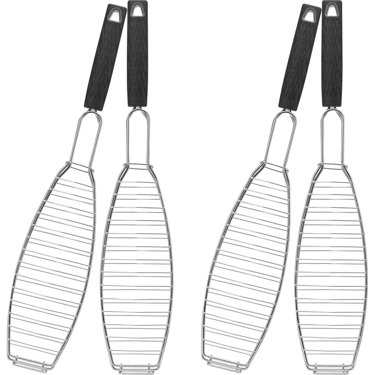 bremermann Grillguthalter Fisch-Grillhalter 4er Set Fischhalter, Fischgriller, Fischbräter, (4-St) – Bild 1