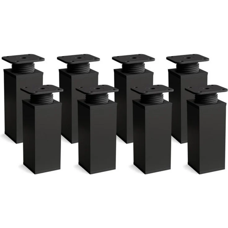 sossai® Möbelfuß Design-Möbelfüße, 4er & 8er Set, höhenverstellbar MFV1, Farbe: Schwar, (8-St), Farbe: Schwarzmatt – Bild 4
