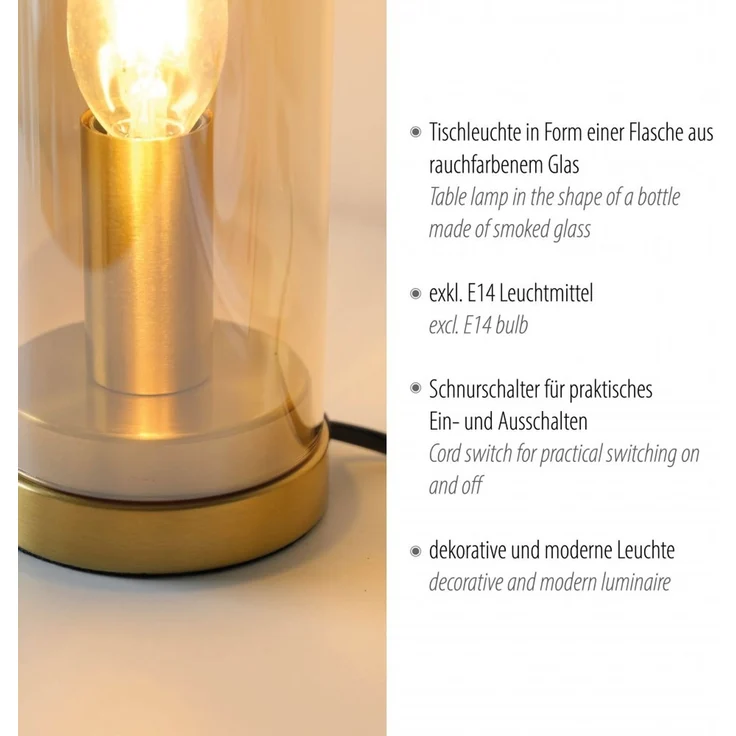 JUST LIGHT 14006-27 BOTTLE Tischleuchte amberglas – Bild 7