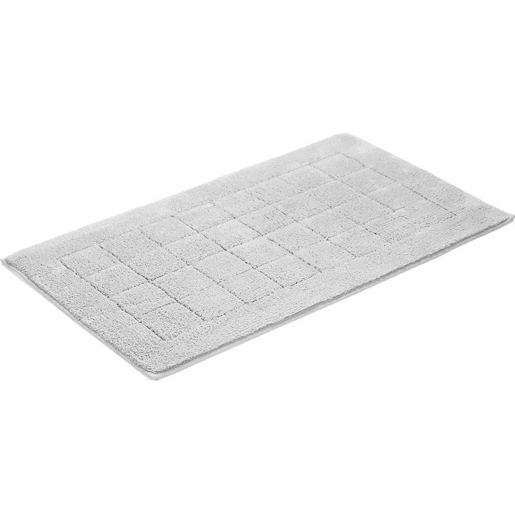 Vossen Badematte Exclusive, Höhe 20 mm, rutschhemmend beschichtet, fußbodenheizungsgeeignet, Baumwolle, rechteckig, Badteppich, Uni-Farben, Karo Muster, Hoch-Tief Effekt, reine Baumwolle