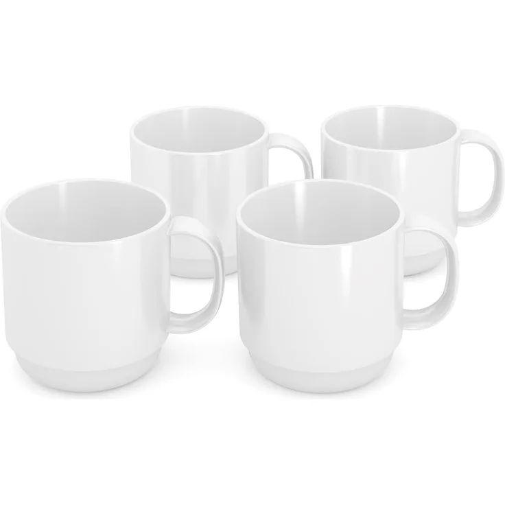 Ornamin 508 Becher, Kunststoff, Weiß, 8 cm, 4-Einheiten