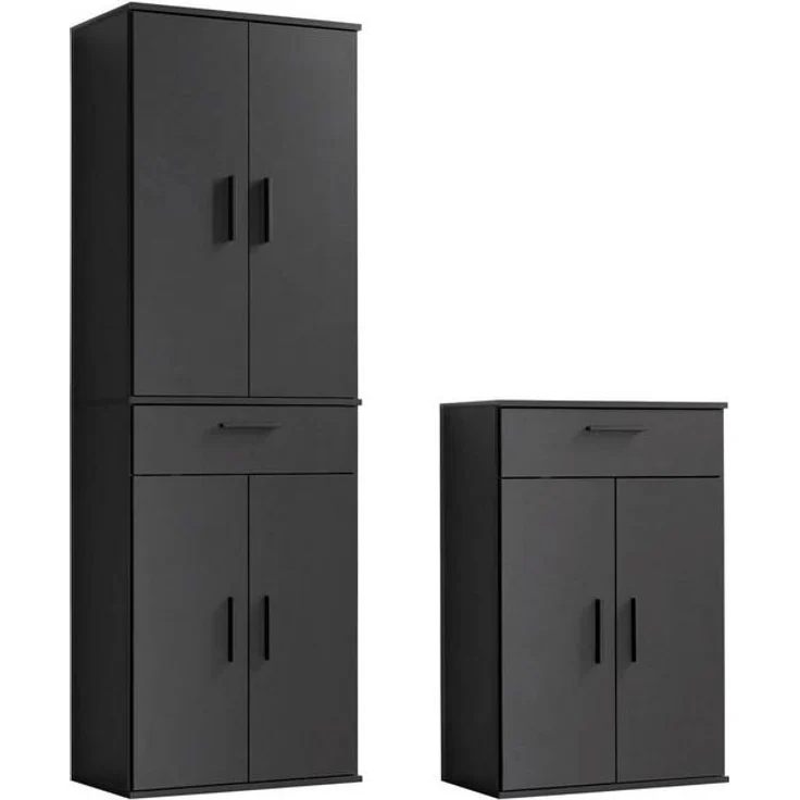 mokebo Schrank-Set Die Allzweckwaffe, (2er-Set), Stauraum-Set aus Mehrzweckschränken in Schwarz-Anthrazit – Bild 4