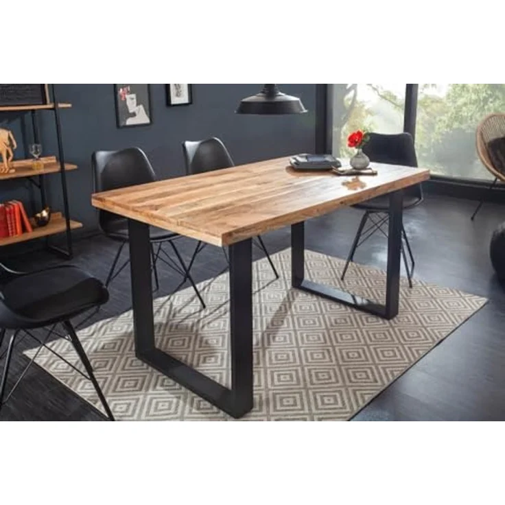 riess-ambiente Esstisch IRON CRAFT 120cm natur / schwarz · bis 4 Personen (Einzelartikel, 1-St), Massivholz · Mangoholz · Eisen · Kufen-Gestell · Industrial Design – Bild 4