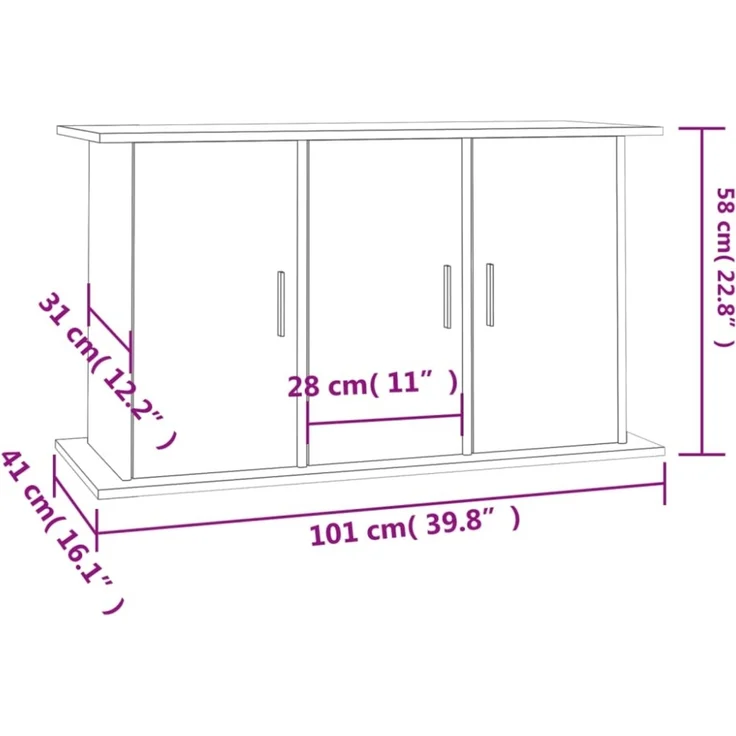 vidaXL Aquariumständer, Holzwerkstoff Sonoma-Eiche, 101 x 41 x 58 cm – Bild 5