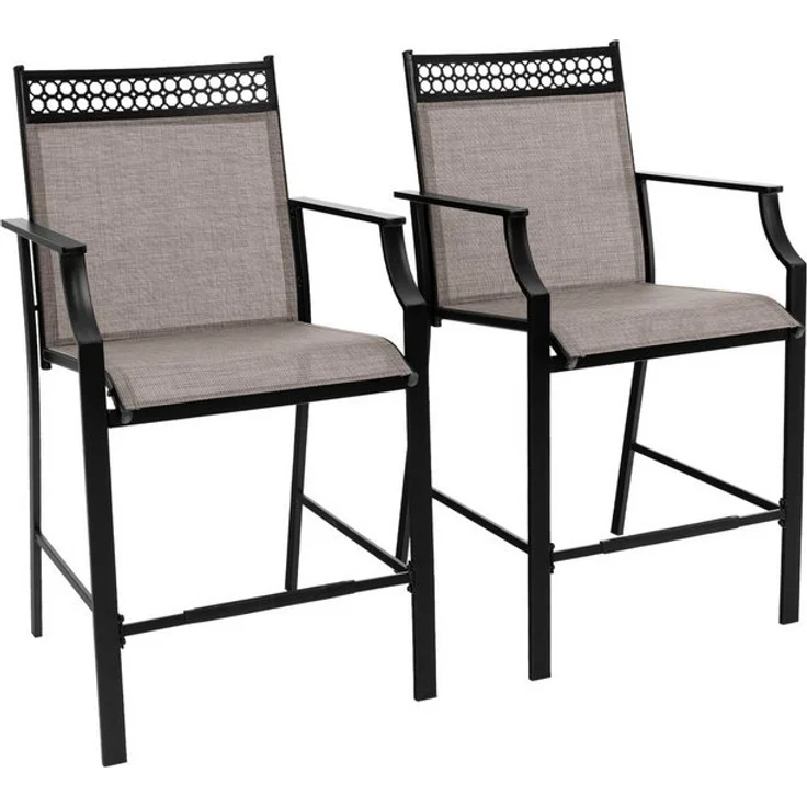 COSTWAY Gartenstuhl (2 St), Balkonstühle, Sitzhöhe 63cm, bis 180 kg belastbar – Bild 2