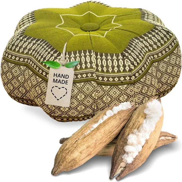 livasia Meditationskissen Zafukissen Stern klein, vegan und handgefertigt, 30x15cm, Kapok – Bild 5