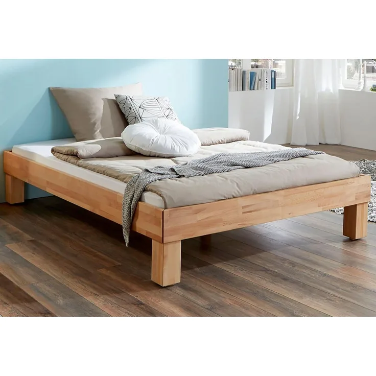 Futonbett Manuela, ohne Kopfteil, 100x200 Buche massiv geölt