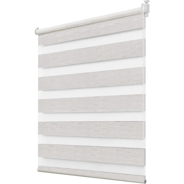 Deswell Doppelrollo Klemmfix ohne Bohren Leinen B60 x H210 cm (Stoffbreite 56cm) Rollos für Fenster ohne Bohren für Fenster mit Lichtdurchlässig & Verdunkelnd/Höhe Stufenlos Verstellbar – Bild 1