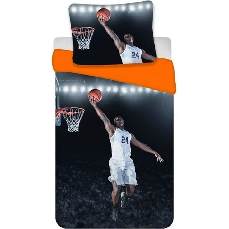 BrandMac Kinderbettwäsche Bettwäsche Set Basketball 135 x 200 cm Baumwolle