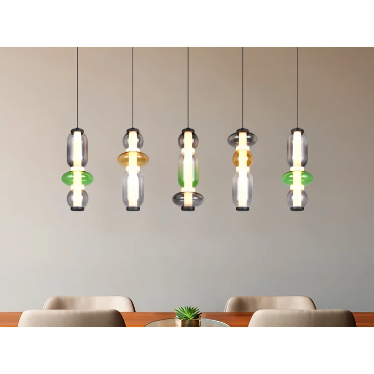 Moderne LED Pendelleuchte MINERVA 5-flammig, höhenverstellbar, Breite 100cm – Bild 1