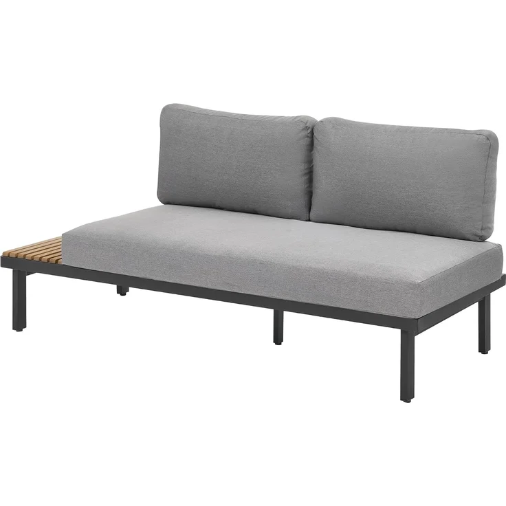 Garten Ecksofa mit Tisch 5-Sitzer FIVIZZANO Akazienholz Dunkelgrau – Bild 8
