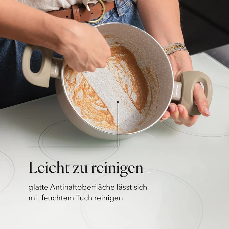 FLORINA Aluminiumtopf ISLA 1,6L I 18 cm I Aluminium Kochtopf mit Antihaftbeschichtung I Schnelles und gleichmäßiges Erhitzen I Soft-Touch-Griffe I Ästhetisches Design, Grau – Bild 7