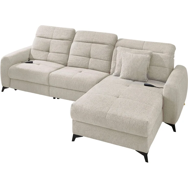 Jockenhöfer Gruppe Ecksofa Chillout L-Form, B: 288 cm, elektr. Relaxfunktion im Sitz und Ottomane, 140kg Belastbarkeit je Sitz, Kopfteilverstellung & Zierkissen – Bild 1